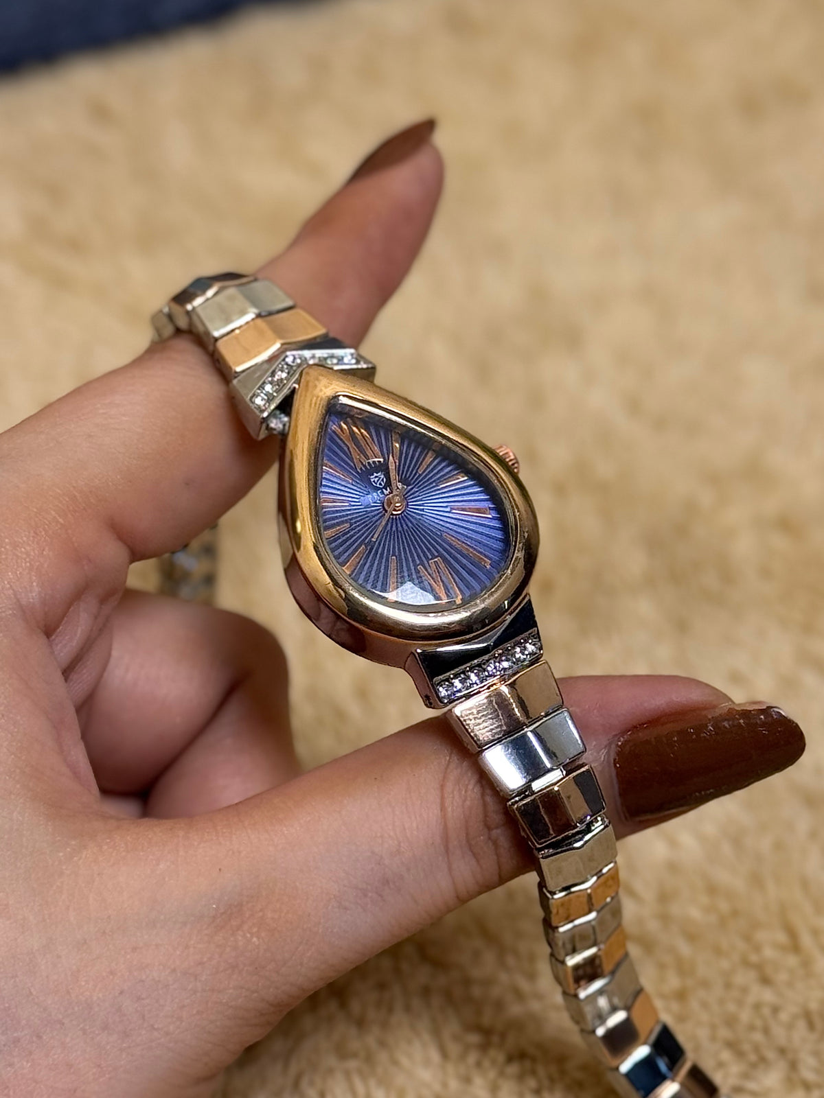 Teardrop Navy Blue Premium Ladies Watch