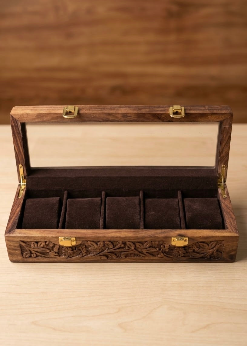 5-Slot Premium Watch Box | Luxury Watch Organiser