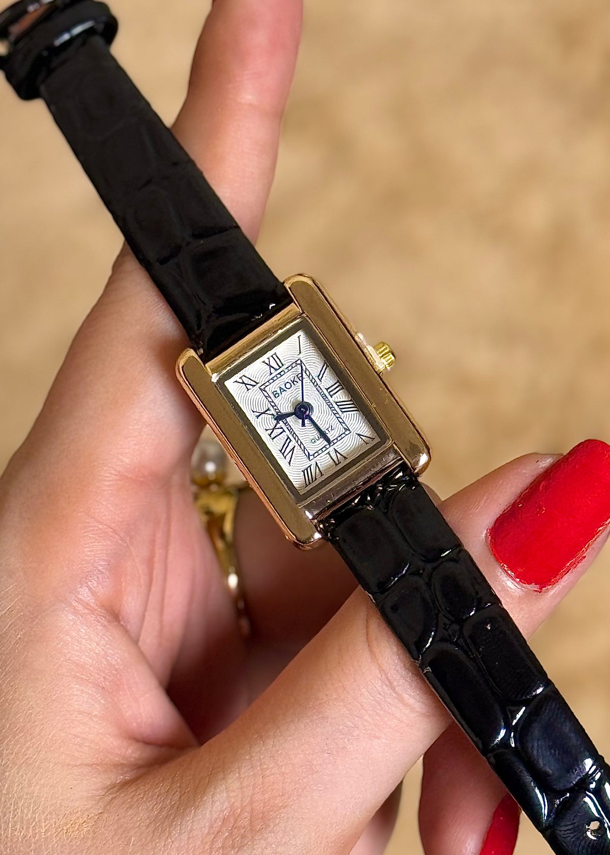 Pearl white Grace Rectangular Watch