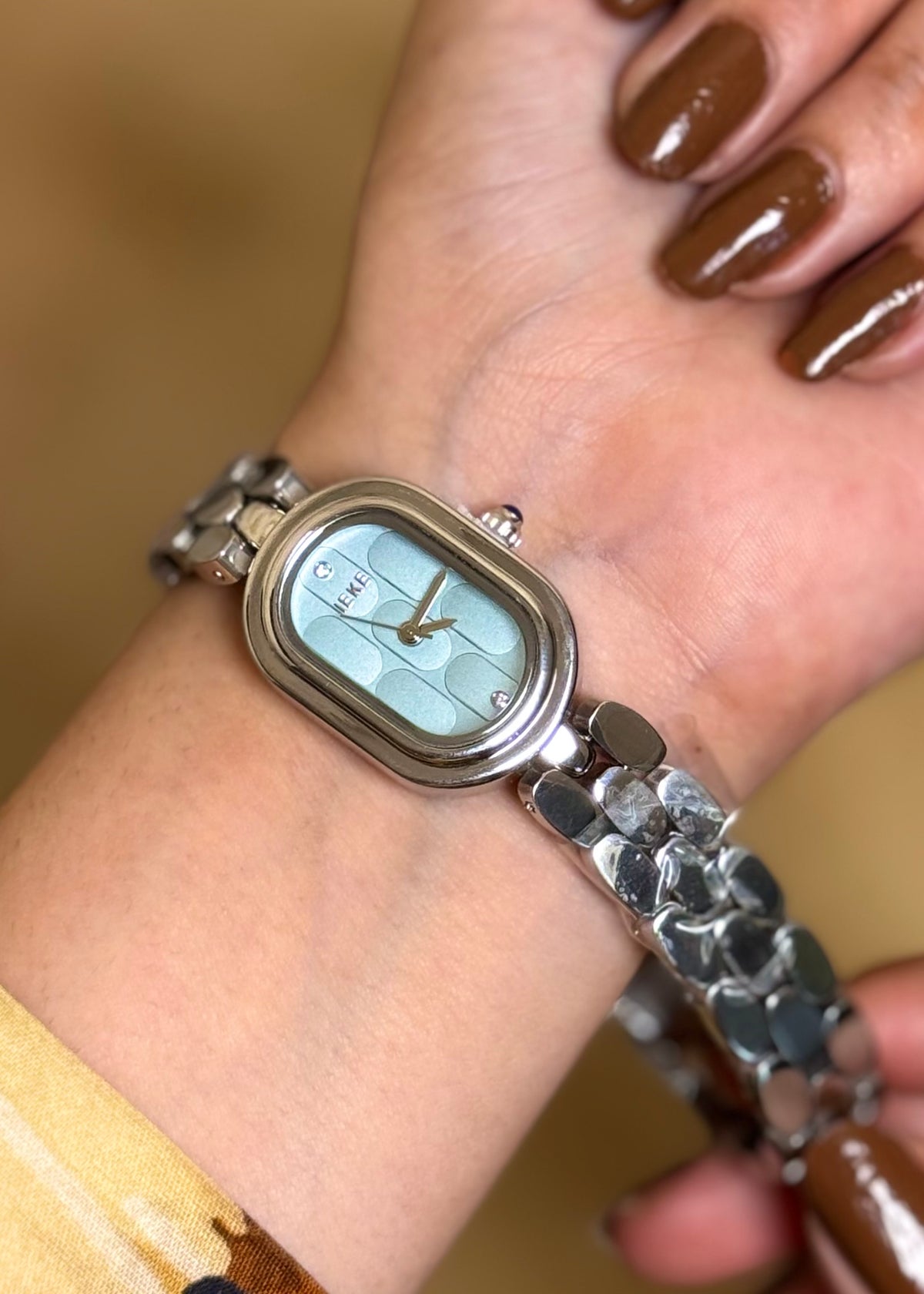 Luna Charm Ice Blue Link Bracelet Watch