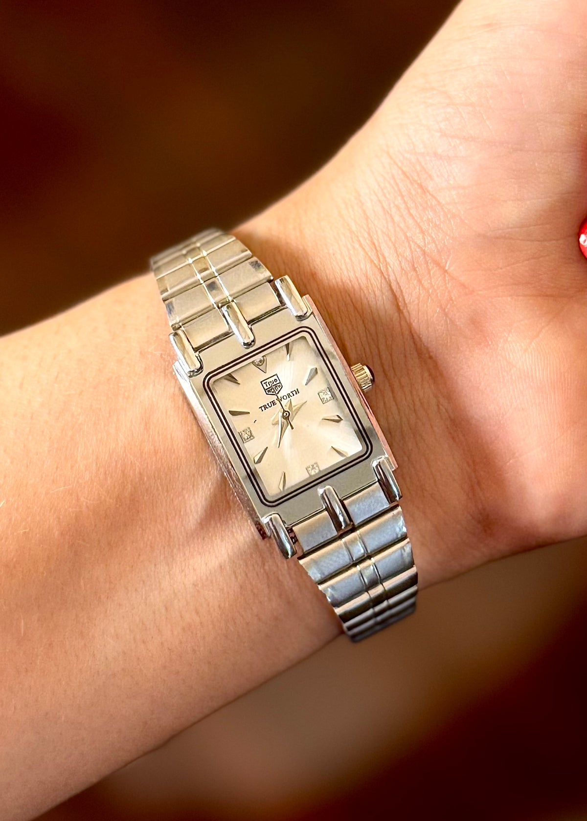 Solid Silver Rectangle Chain Watch
