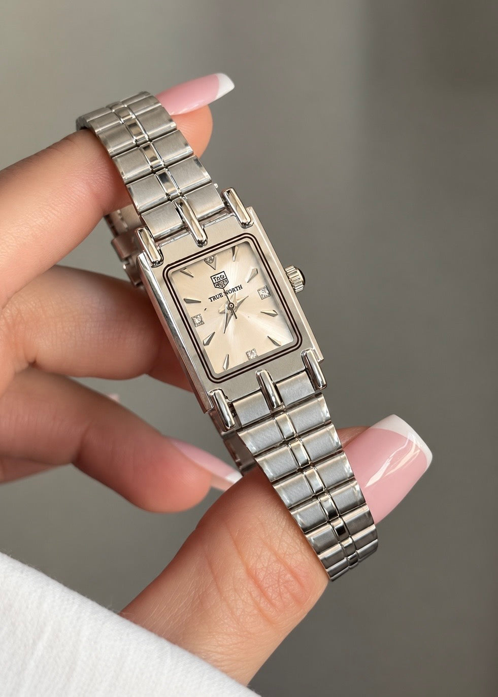 Solid Silver Rectangle Chain Watch