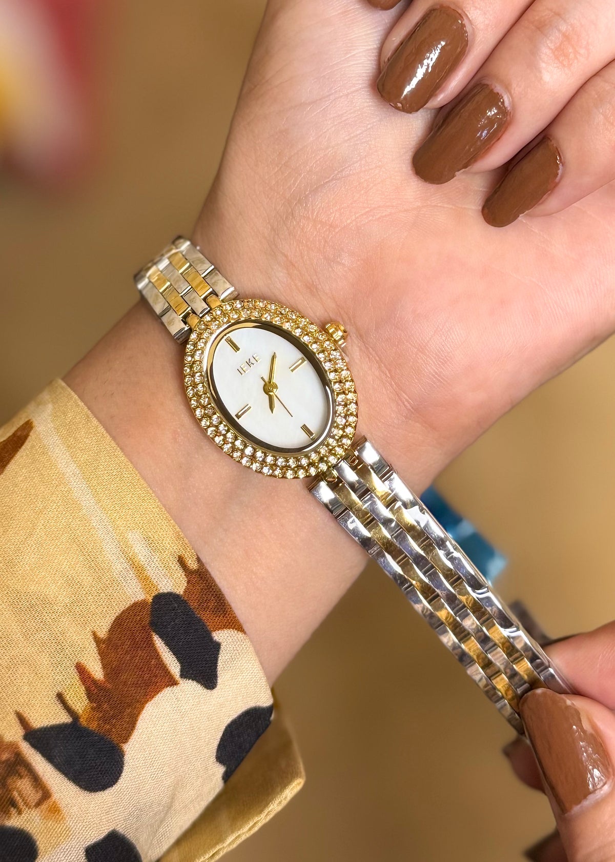 Luxe Oval Two-Tone Watch