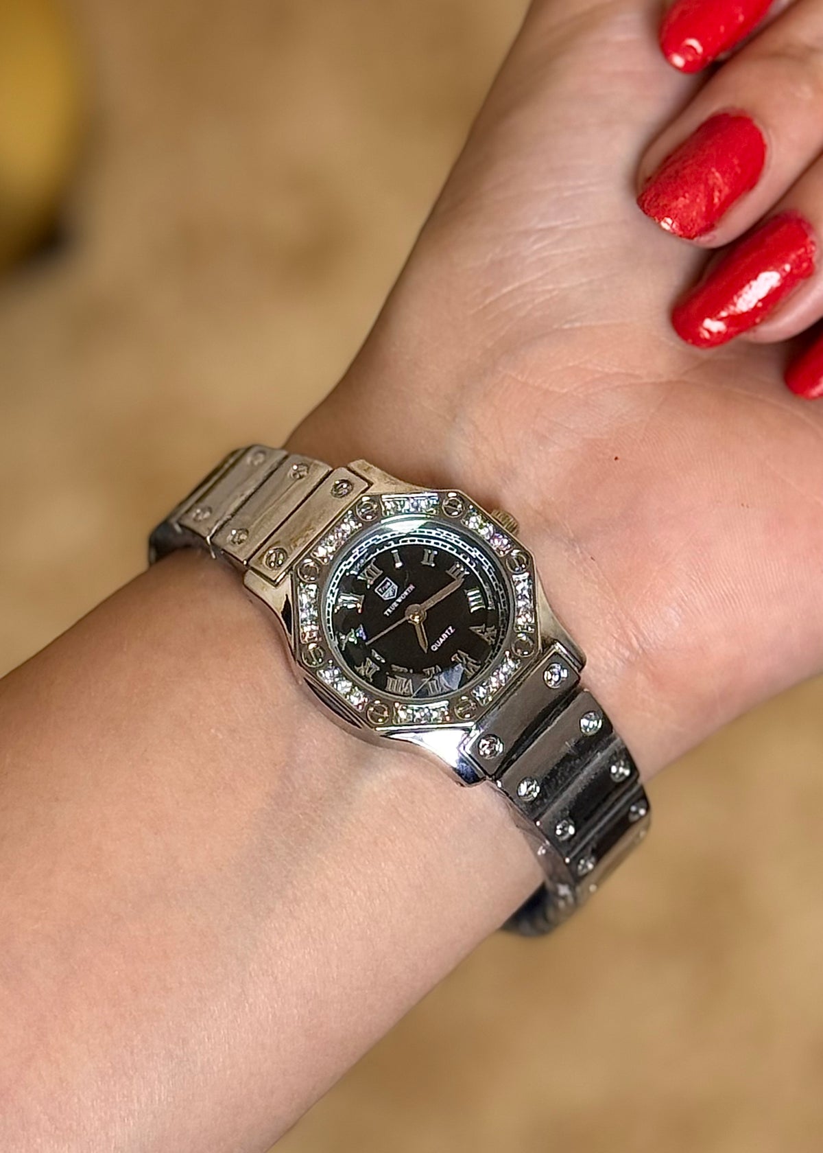 Black Noir Crystal Octagon Women's Watch