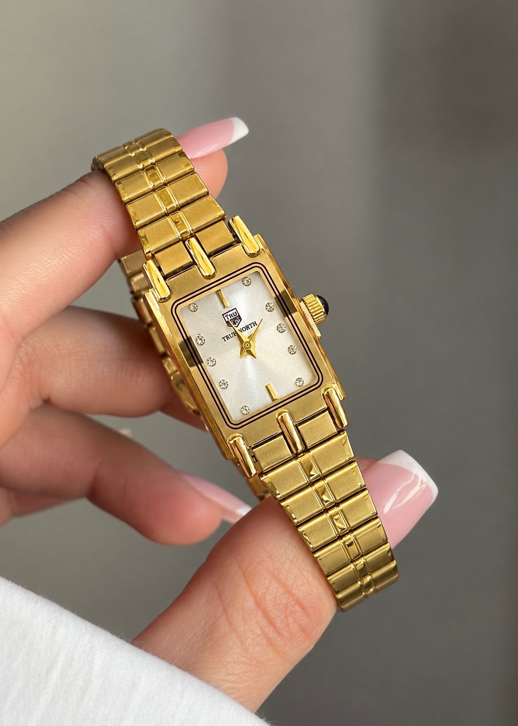 Solid Gold Rectangle Chain Watch