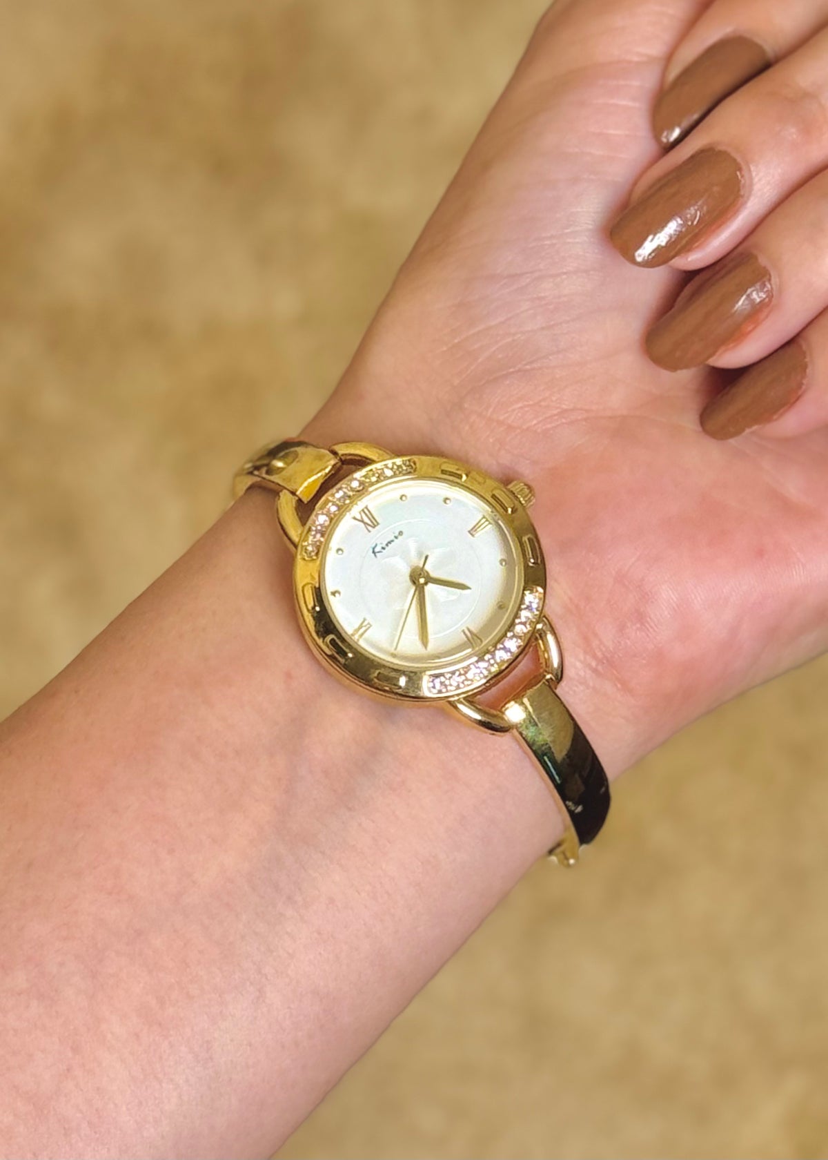 Kimio Ivy Gold Bezel Watch
