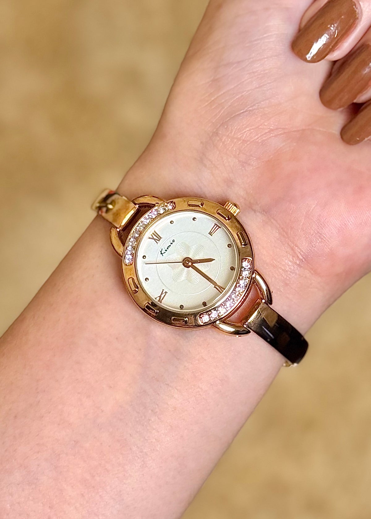 Kimio Ivy Shampain Gold Bezel Watch