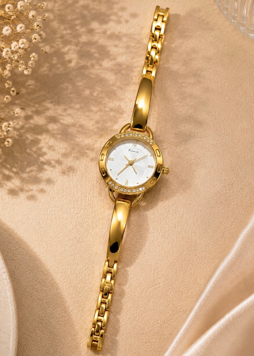 Kimio Ivy Gold Bezel Watch