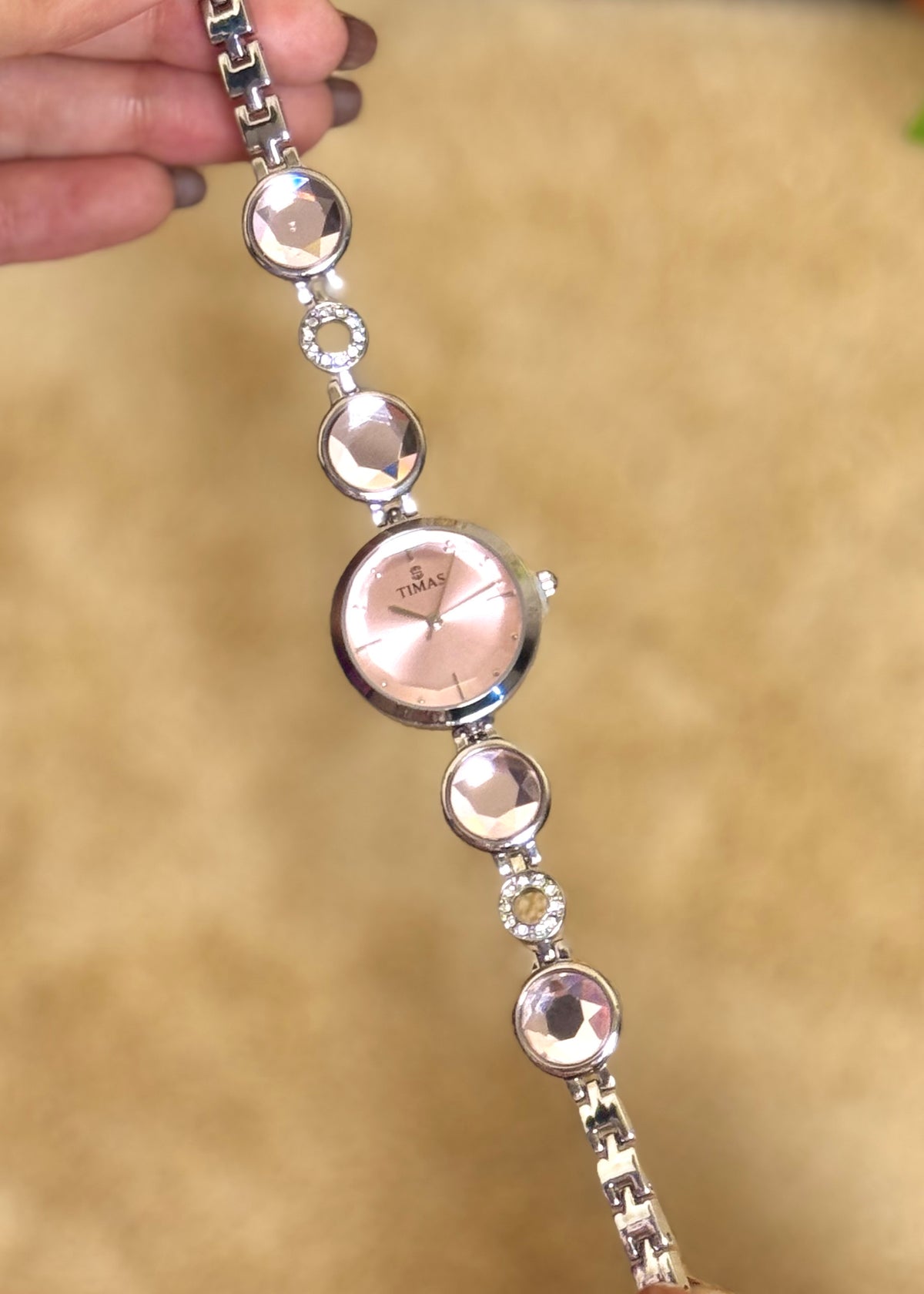 Pink Gems Crystal Bracelet Watch