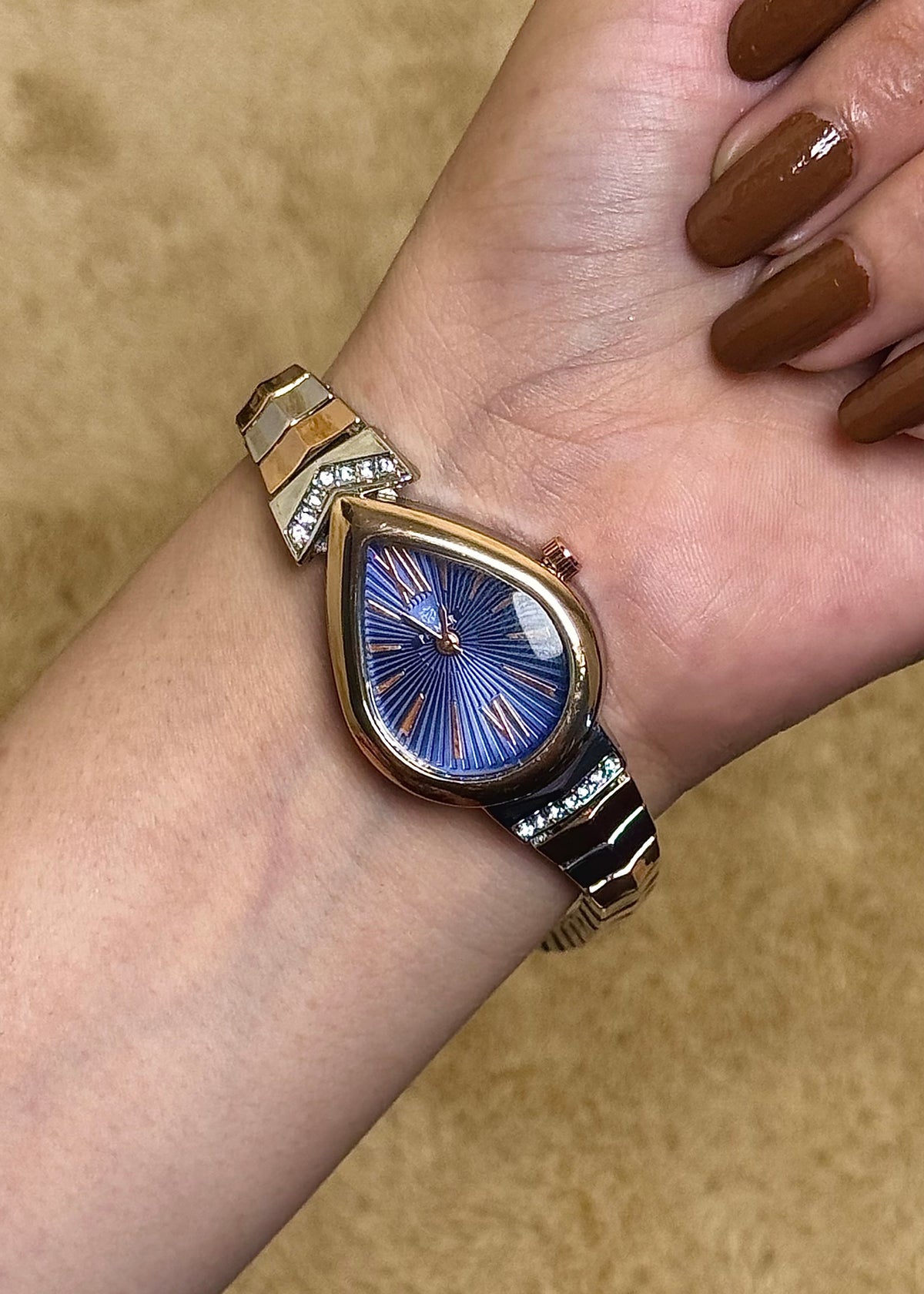 Teardrop Navy Blue Premium Ladies Watch