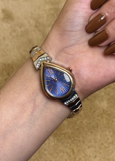 Teardrop Navy Blue Premium Ladies Watch