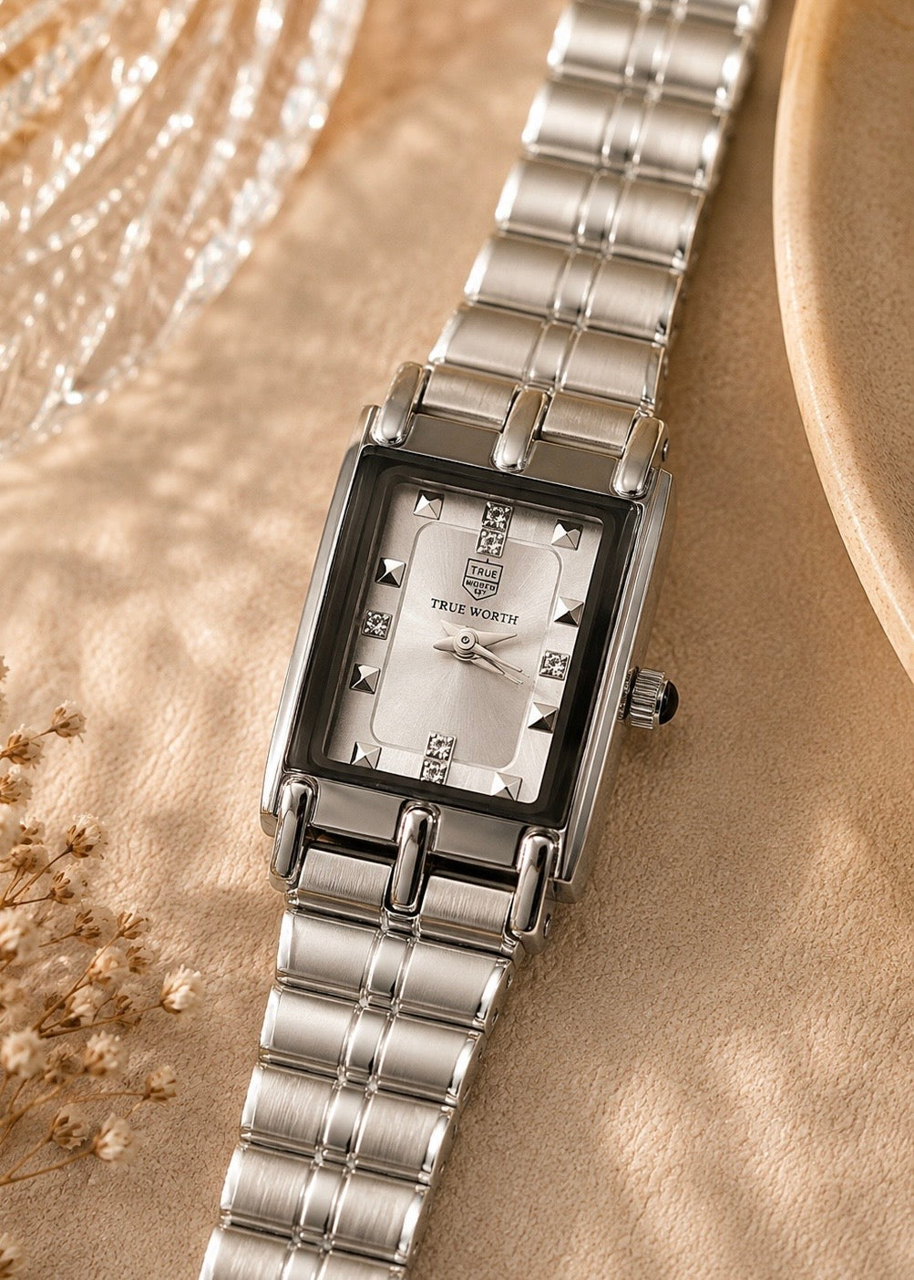 Solis Silver Rectangle Bracelet Watch