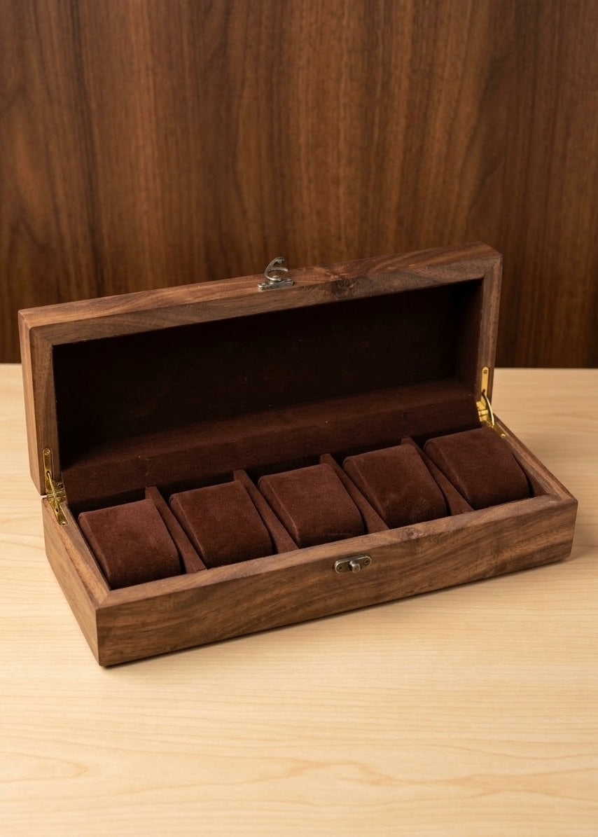 5-Slot Premium Watch Box | Luxury Watch Organiser
