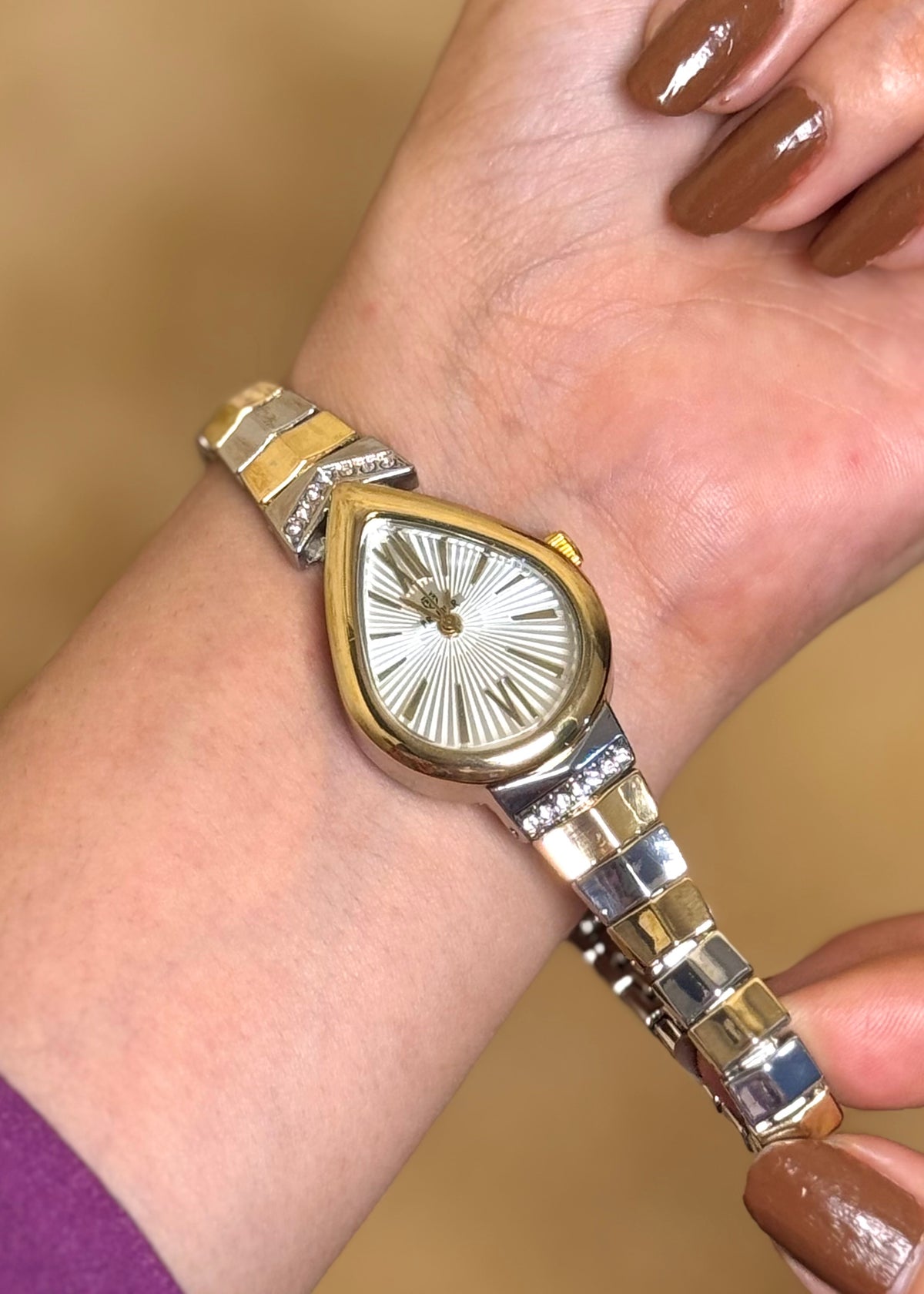 Teardrop Silver Rose Gold Premium Ladies Watch