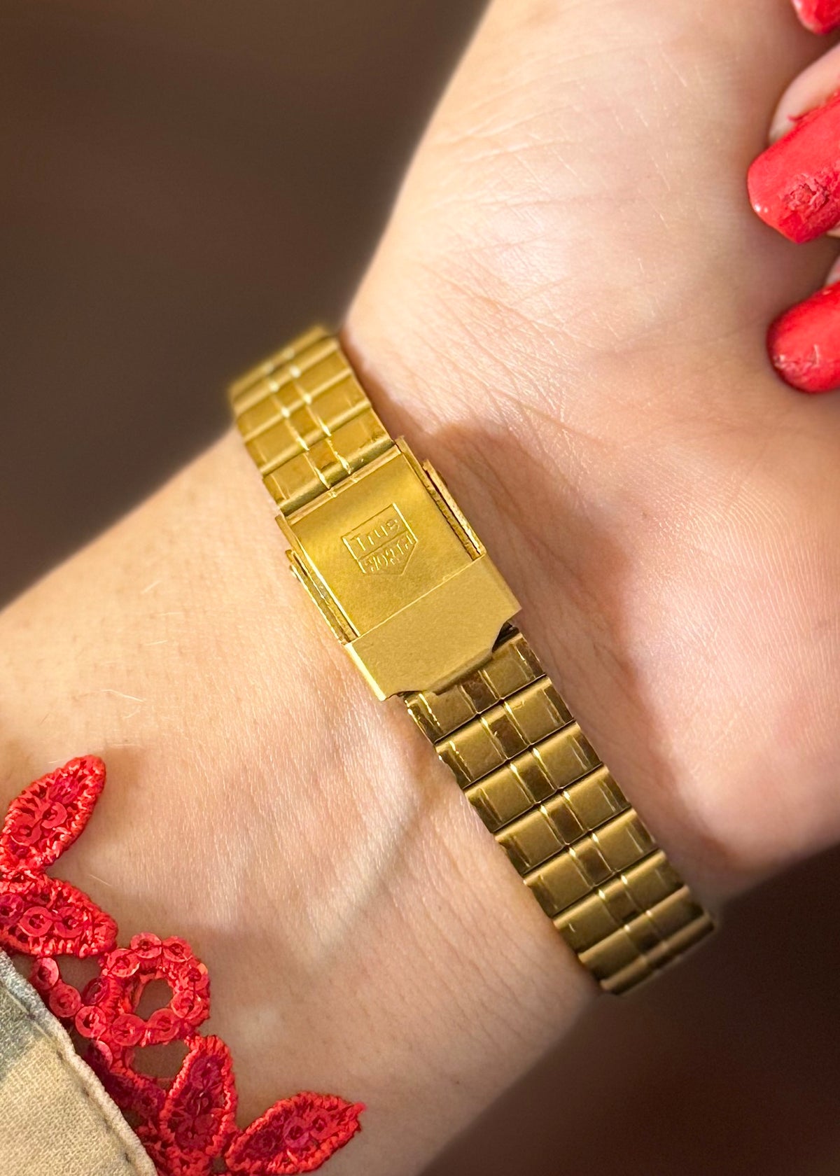 Solid Gold Rectangle Chain Watch