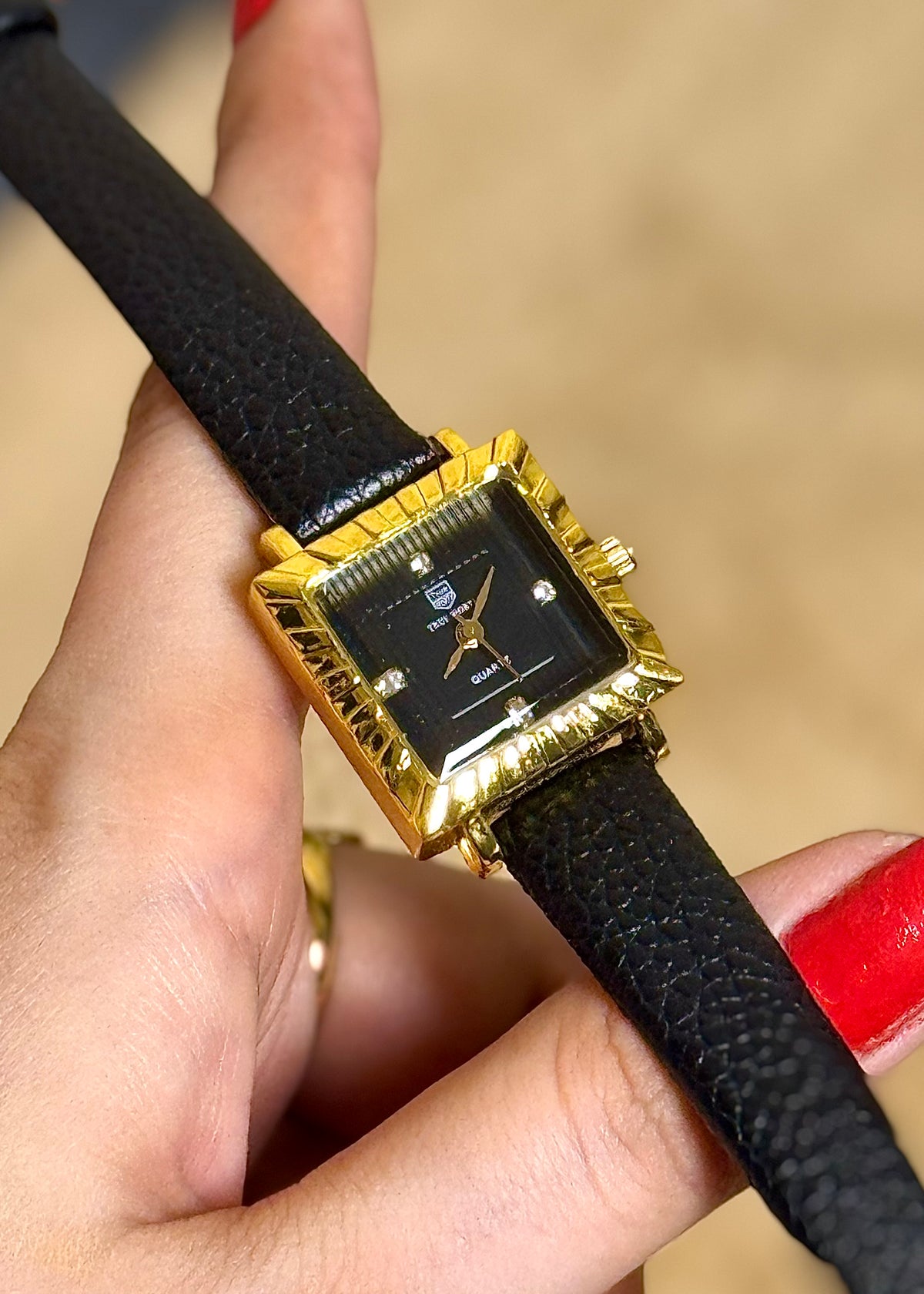 Golden Noir Square Watch